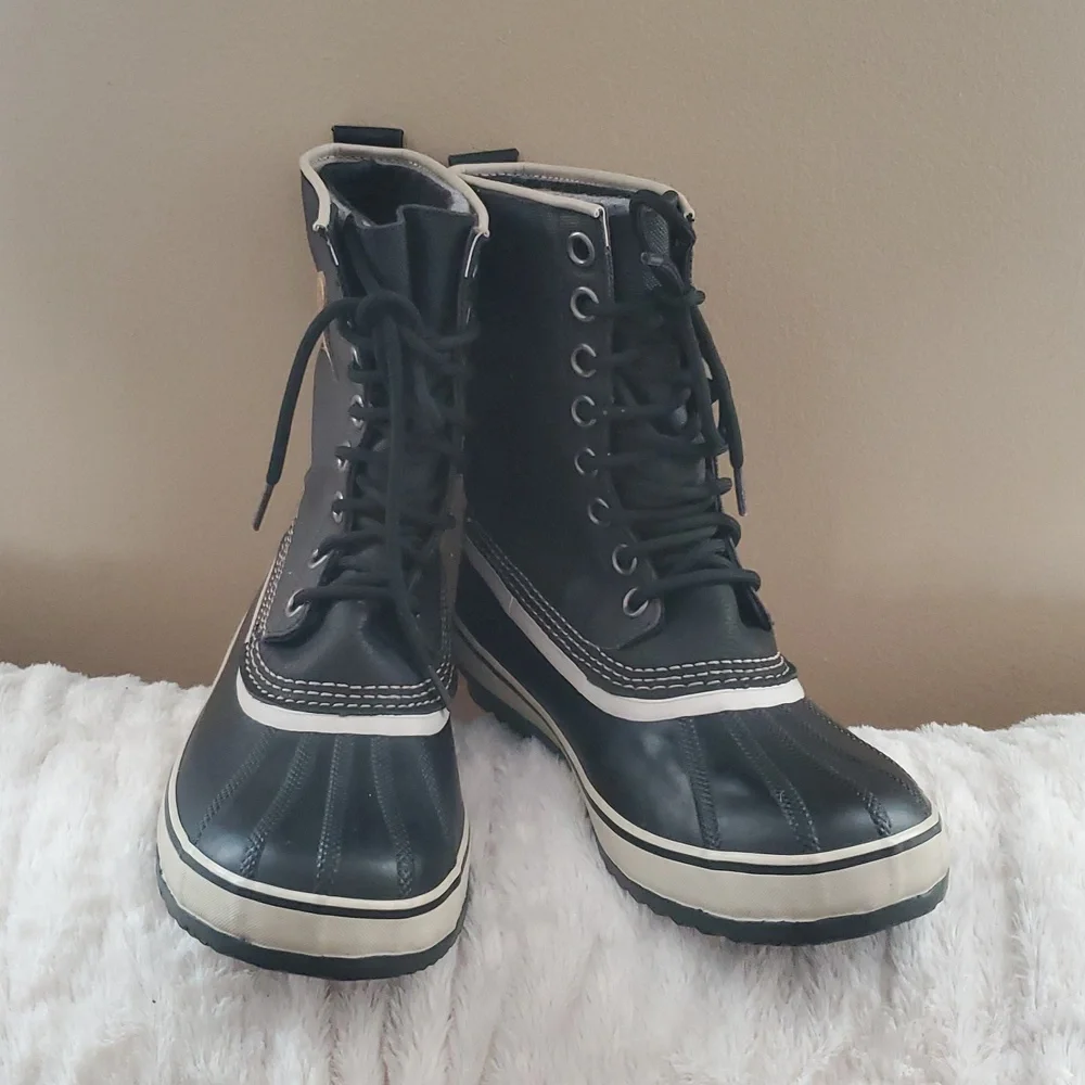 Sorel 1964 Premium Leather Rubber Laced Snow Boots Waterproof Women's Size 8.5